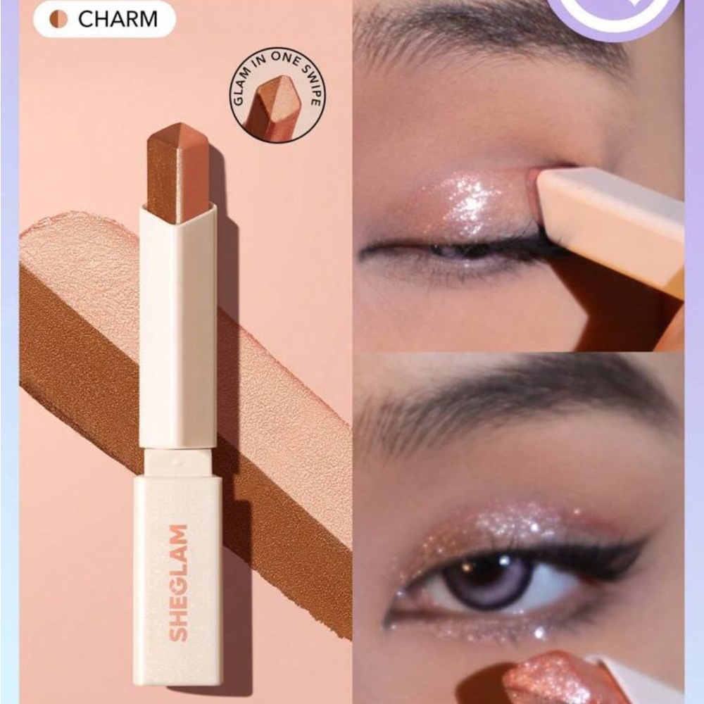 SHEGLAM Insta-Eyes Dual Tone Shadow Stick-Charm Gradient Two-Tone Glitter - Picture 1 of 11